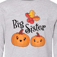 thumbnail image 4 of Inktastic Big Sister Pumpkins with Fall Leaves Long Sleeve Youth T-Shirt, 4 of 5