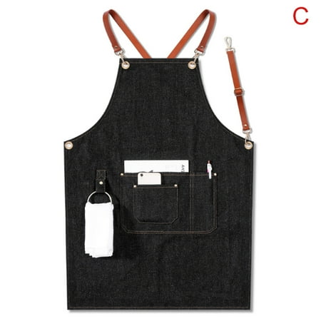 

Denim Apron Strap Bib Apron Barista Bartender BBQ Chef Uniform Workwear New