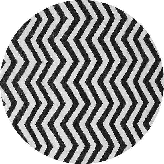 Ahgly Company Indoor Round Abstract Gray Contemporary Area Rugs, 4' Round
