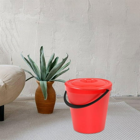 FRCOLOR MLINS 2pcs Round Plastic Trash Can Covers for Kitchen or Outdoor Fit Most Standard Size Buckets and Garbage Cans