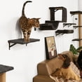 thumbnail image 5 of Cat Wall Shelves, Stable & Safe 4 in 1 Cat Walls Furniture Set, Wooden Kitten Climbing Wall with Scratching Post for 16 Inch Drywall - Green, 5 of 10