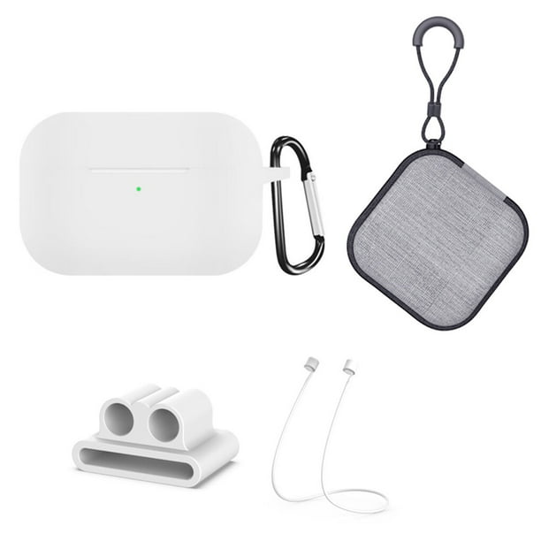 Bearachild Mosquetón con cordón 5 en 1, juego a prueba de golpes, estuche de repuesto, caja de almacenamiento, repuesto para Kit de 3 fundas Cables de audio/vídeo blanco