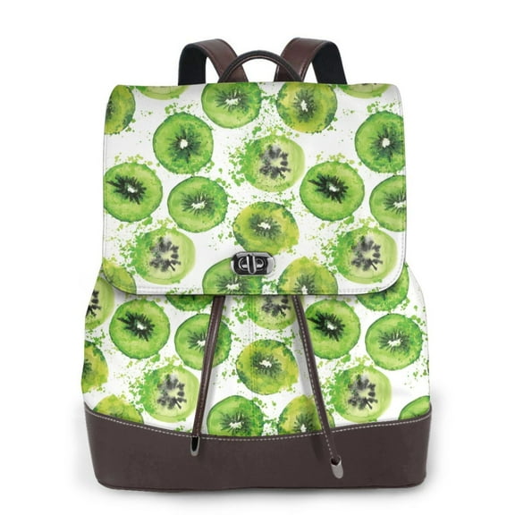 Sikiie Green Kiwi Women Genuine Leather Backpack Fashion Rucksack Daypack Leather Casual Travel Backpacks for Women