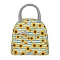thumbnail image 1 of Balery Blue White Striped Sunflower A Bolsa de Almuerzo para Mujeres, Caja de Almuerzo, Bolsa de Almuerzo Pequeña Impermeable, Tote de Almuerzo Reutilizable con Gran Capacidad, 1 of 6