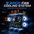 thumbnail image 2 of Gaming Desktop PC Ryzen 7 Radeon R7 450 16GB RAM 512GB SSD WiFi 6 & BT5.4 ARGB Fan Win11 With RGB Keyboard & Mouse, 2 of 9