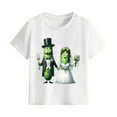 thumbnail image 4 of Jinhomg Summer T-Shirts for Toddler Novelty Funny Cartoon Character Graphic Tees Boys Girls Comfy Short Sleeve Crew Neck Tops Kids Daily Wear White 4 Years, 4 of 5
