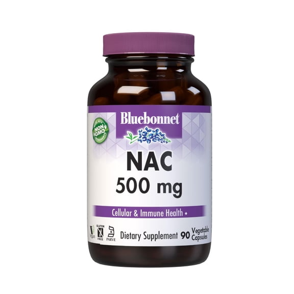 Bluebonnet NAC Supplement N-Acetyl-L-Cysteine 500mg - Cellular & Immune Support - 90 Days