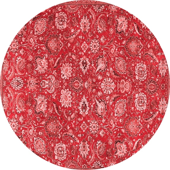 Ahgly Company Indoor Round Persian Red Traditional Area Rugs, 7' Round