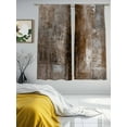 thumbnail image 2 of Brown Sheer Curtains for Living Room Bedroom Retro Oil Painting Modern Abstract Art Aesthetics Sheer Curtains 63 Inch Long 2 Panels Set Light Filtering Curtain Window Treatments Drapes, 2 of 6