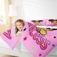 thumbnail image 3 of Castle Fairy Black Cartoon Princess Girl Full Size Comforter Sets 3-Piece,Gradient Glitter Word Art Bedding Comforter Set,Pink Gold,1 Comforter and 2 Pillowcases, 3 of 6
