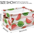 thumbnail image 4 of Watermelons and Tropical Palm Leaaves Square Storage Basket Storage Bins Canvas Storage Organizer Closet Shelf Organizer for Home Office, 1 Pc, 4 of 7