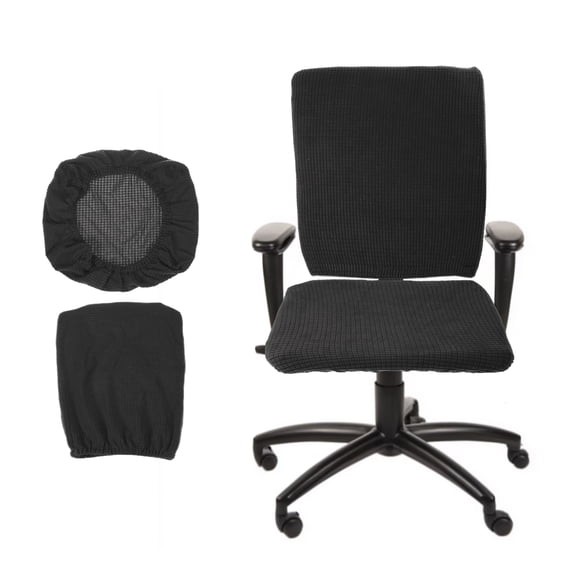 Office Chair Cover, Desk Chair Cover Stretch Slipcover for Home Office Desk Chairs Black