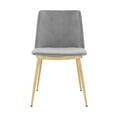 thumbnail image 3 of Messina Modern Velvet and Gold Metal Leg Dining Room Chairs - Set of 2, 3 of 3