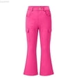 thumbnail image 2 of Liyamei Girls School Uniform Pants Elastic Waist Twill Bootcut Trousers Everyday Wear for 5-15 Years, 2 of 7