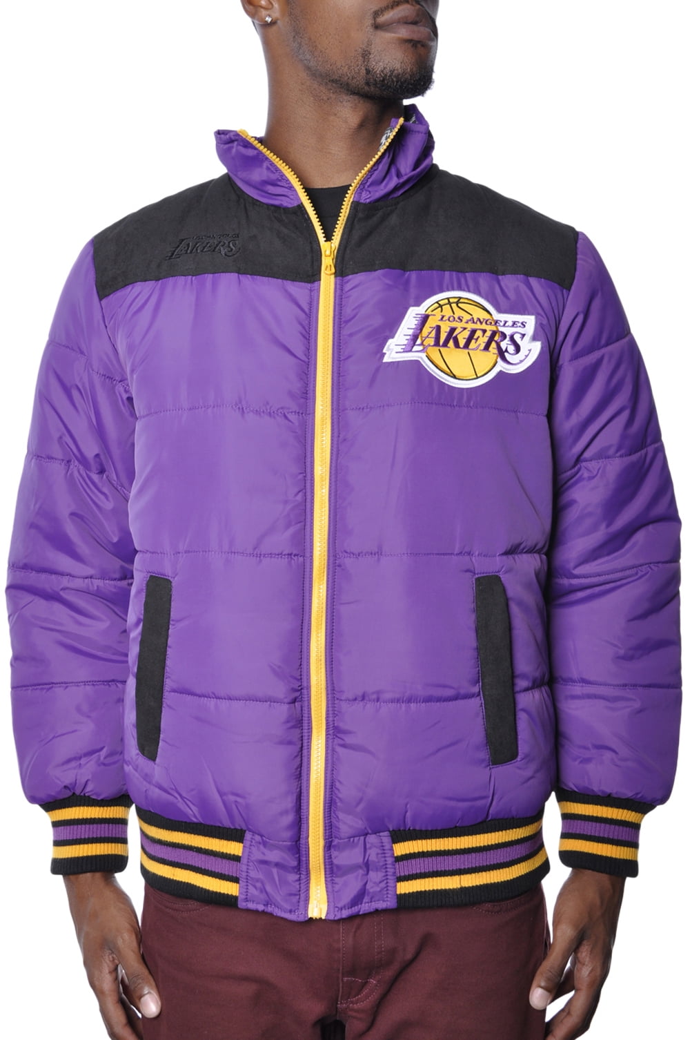 Los Angeles Lakers Insulated Jacket Zip Up Fleece Puffy Coat NBA Outerwear Mens by OFFICIAL LICENSED NBA