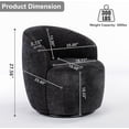 thumbnail image 2 of Swivel Barrel Chair, 360 Degree Swivel Small Single Sofa with Wooden Frame and Upholstered, Modern Round Accent Armchairs for Indoor, Living Room, Dining Room, Bedroom and Shopping Mall, Black, 2 of 8