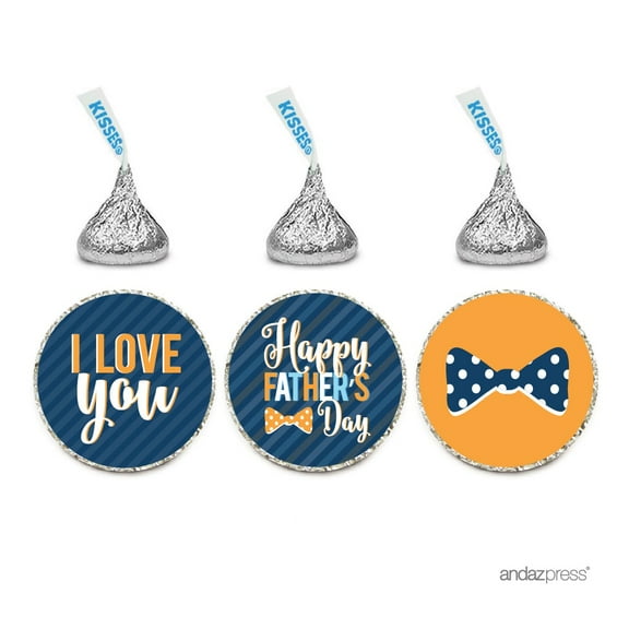 Chocolate Drop Labels Trio, Fits Hershey's Kisses Party Favors, Happy Father's Day, 216-Pack, Envelope Seals Stickers