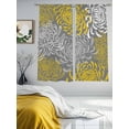 thumbnail image 4 of Sheer Curtains 72 Inches Long, Yellow Gray Floral Light Filtering Window Curtains for Living Room, Farmhouse Retro Abstract Flowers Art Rod Pocket Voile Sheer Curtain Drapes, 52"W x 72"L, 2 Panels, 4 of 8