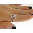 thumbnail image 5 of Halo Jewelers 10k Rose Gold 0.25 Carat (Ctw) Round Cut White Diamond Ladies Bypass Floral Halo Circle Engagement Ring for Women Wedding Birthday (Color: H-I, Clarity: I1-I2, 1/4 CTW) Ring Size-4.5, 5 of 6