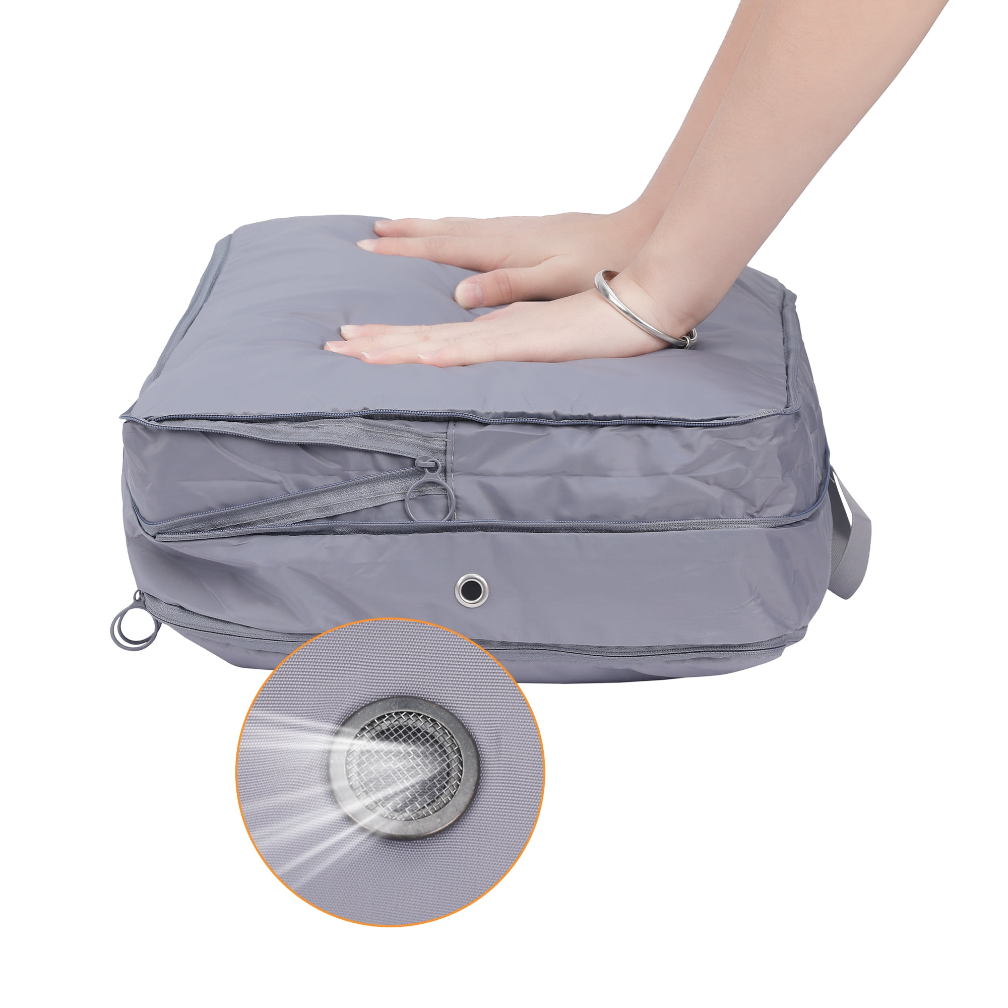 Unique Bargains 1 Pack Clothes Storage Bags Moving Bags Gray 15.5*12*4.5in
