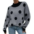 thumbnail image 2 of Munlar Womens Cardigan Sweaters,Women's O-Neck Knitted Polka Dot Pullover Fashion Knitted Sweater Sweatershirt Sweater, 2 of 8