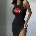 thumbnail image 2 of Leutsin Robe d'Été Décontractée Grande Taille pour Femmes Robe d'Été Sexy Sans Manches Amincissante Col Rond Imprimée, 2 of 8