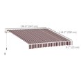 thumbnail image 2 of Toile de Rechange pour Auvent Rétractable 11 Pieds x 10 Pieds, Auvent Pare-Soleil Extérieur, Couverture d'Auvent, Protection UV, Rouge et Blanc, 2 of 7