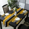 thumbnail image 3 of Modern Yellow Stripes Style Leopard Zebra Table Runner Placemat Set Tablecloth Dining Table Cover Home Wedding Table Decoration, 3 of 5