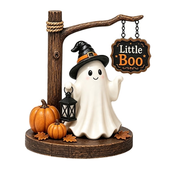 GHIIYER Halloween Figurines Cute Ghost Figures with Witch Hats, Tabletop Decor for Party Home Porch Decor