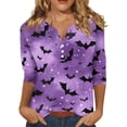 thumbnail image 3 of Halloween Cute Shirts for Women Funny Ghost Pumpkin Spider Graphic Tee Pumpkin Print Festive Autumn Top, 3 of 6