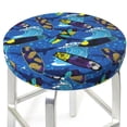 thumbnail image 3 of KLL Hawaiian Style Round Bar Chair Cushion Cover 13 inch ,Bar Stool Protector with Elastic, Soft Washable, 3 of 6