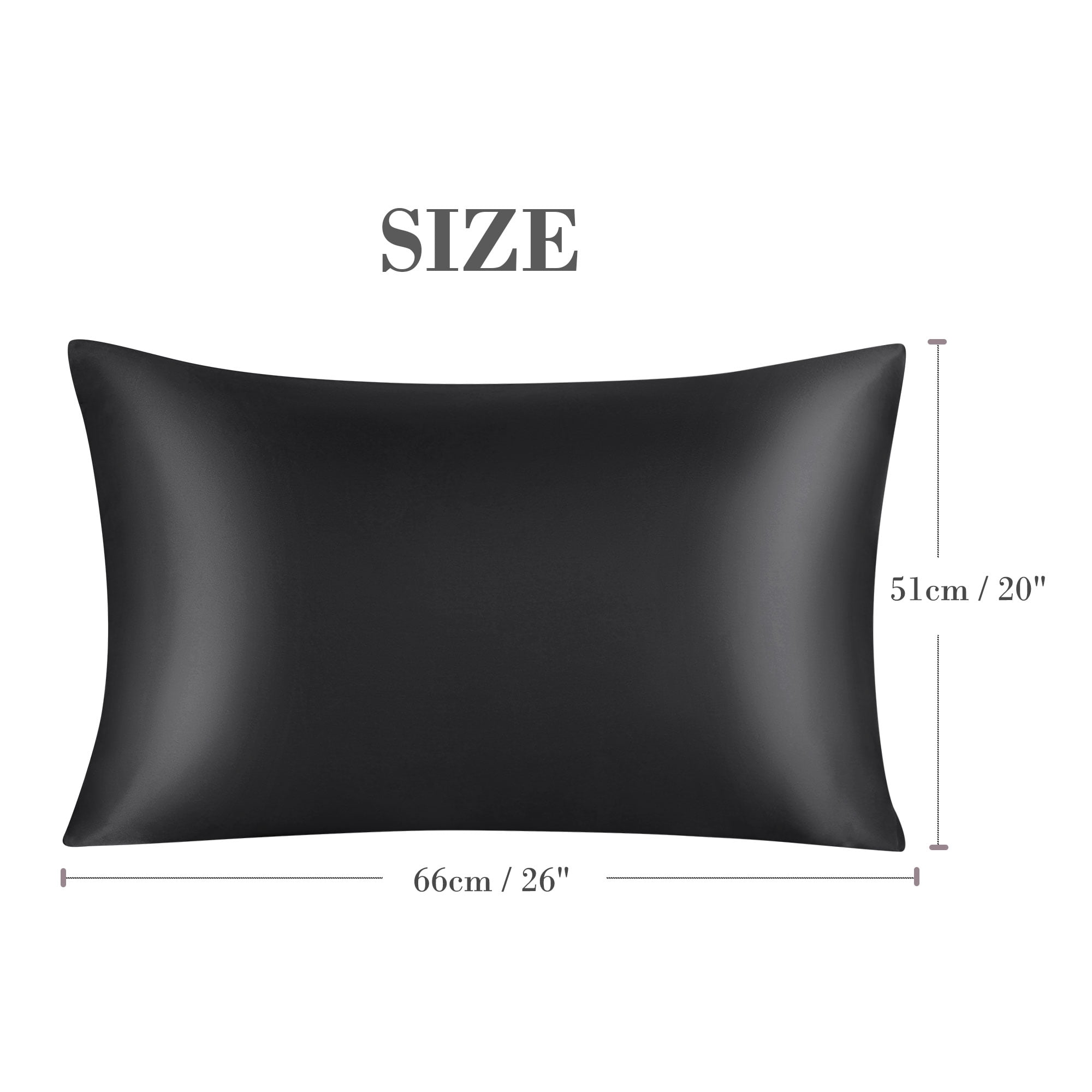 Unique Bargains Satin Envelope Closure Pillowcases Set of 2 Black 20"x26"