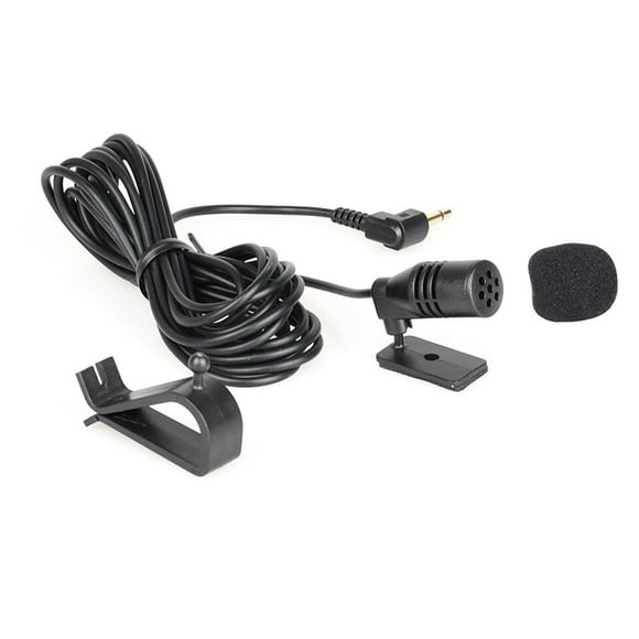 Mosiee 1 Pce Micro Externe de Voiture 3,5 mm en Plastique Mini Filaire avec Pince pour Micro Externe pour Voiture Dvd Radio Transmission Longue Distance 10 Pieds