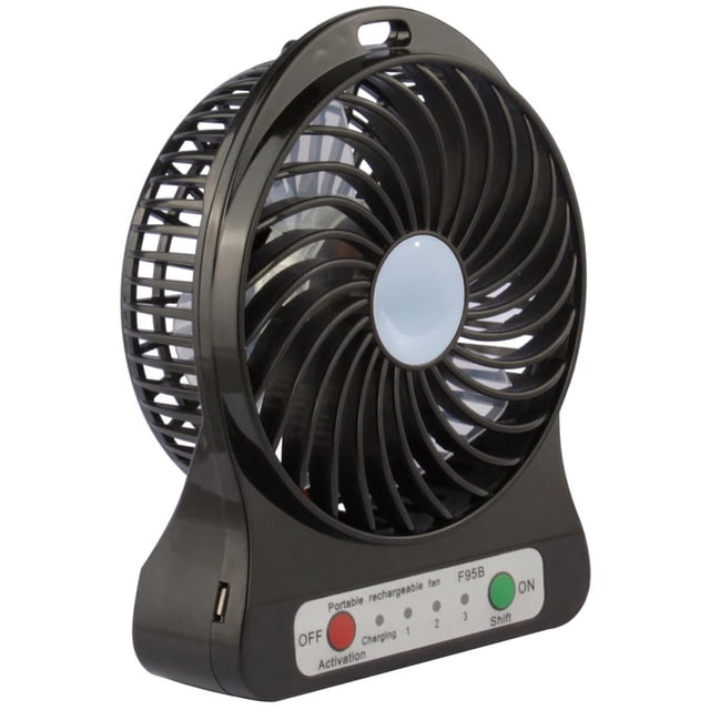 Ventilador USB portátil con batería y linterna, silencioso y potente ventilador de escritorio recargable para carga de teléfono, al aire libre, oficina, mochila Zhivalor 220286-2