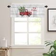 thumbnail image 7 of Merry Christmas Winter Kitchen Curtains and Valances Set, Cow Red Truck Tree Gray Wood Grain Rod Pocket Window Valance Window Curtain Panels for Living Room Bedroom Laundry, 27.5x36in, 3 Pieces, 7 of 7