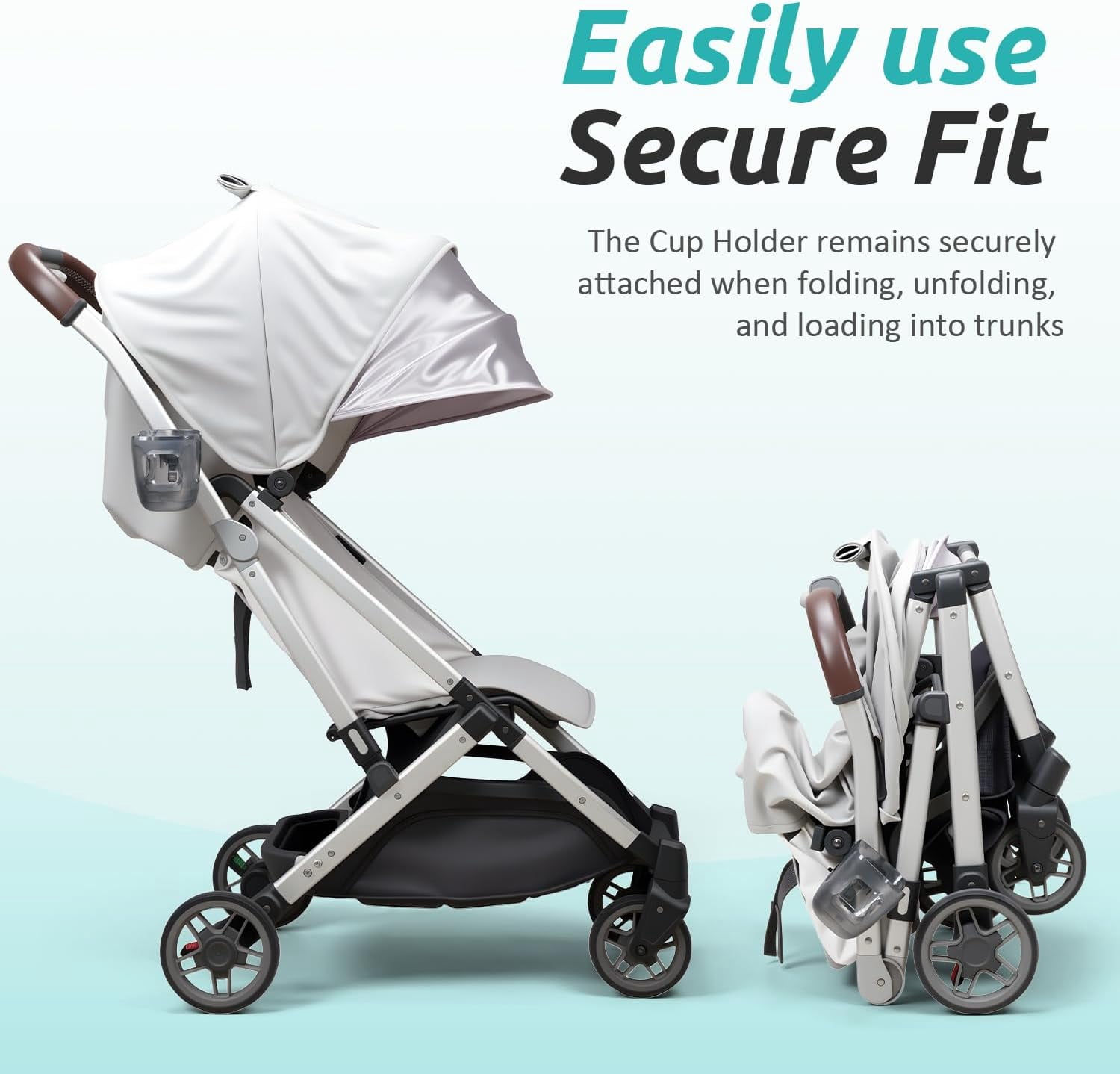 2 PCS Stroller Cup Holder Fits for UPPAbaby Vista/Vista V2/Vista V3/Cruz/Cruz V2/Cruz V3/Minu/Minu V2/Minu V3/Minu Duo