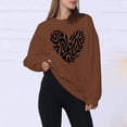 thumbnail image 2 of Gibobby Sudaderas para Mujer Sudadera de manga larga con patrón con cuello redondo para mujeres adolescentes y estudiantes(Café,G), 2 of 4