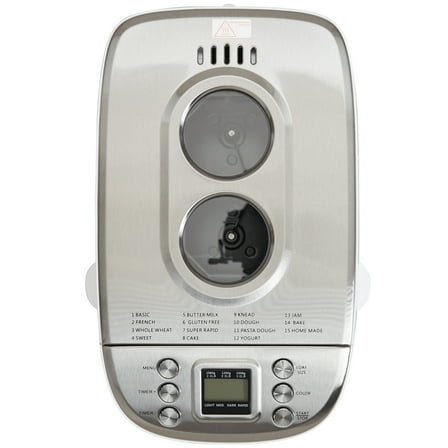 KFFKFF Bread Crafting Device, 3LB Dough Capacity with 15 Unique Settings, Ceramic Coated Pan for Easy Release, Automatic with Gluten-Free Option, Ideal for Whole Wheat Bread Preparation