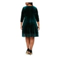 thumbnail image 2 of JESSICA HOWARD Womens Green 3/4 Sleeve Knee Length Evening Dress Plus 24W, 2 of 4