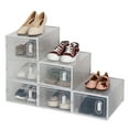 thumbnail image 1 of Ktaxon 6 PCS DIY Multipurpose Shoe Storage Boxes and Bins Container Toy Boxes Organizer White with Clear Lid for Closet Entryway Kitchen Home, Foldable Stackable, Soft Plastic, 1 of 10