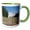 Green/White, variant on 3drose, Oregon, Mt. Hood. Timberline Lodge, Mt. Hood - Us38 Lse0002 - Lynn Seldon, 11oz Two-tone Green Mug