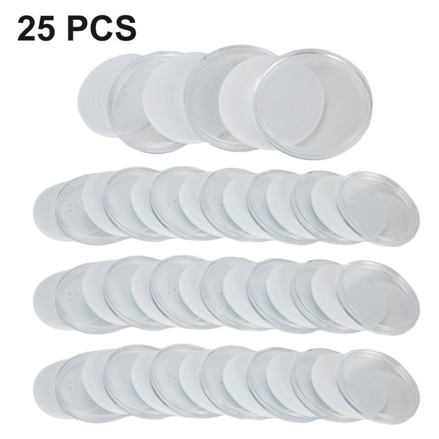 25pcs 46mm Transparent Plastic Coin Holder Coin Collecting Box Case Capsule
