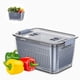 thumbnail image 3 of Contenedor Escurridor De Alimentos Frescos, Cesta De Almacenamiento De Frutas Y Verduras, Contenedor Organizador Para Refrigerador Scienceny HA026893-02, 3 of 6