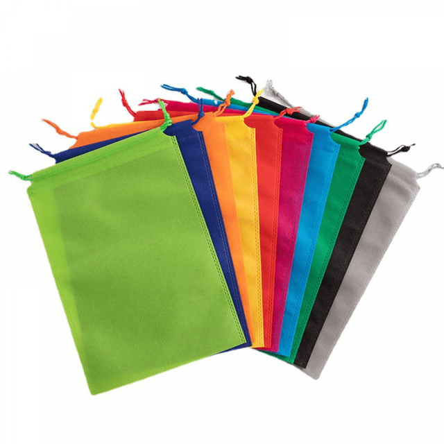 10 bolsas para zapatos con cordón, bolsa de tela portátil, bolsas con cordón de tela mediana (color aleatorio)