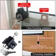 thumbnail image 5 of 2 x White Sliding Patio Door Locks Fixed Bolt Window Security Lock for Child Safety, Black, 5 of 5