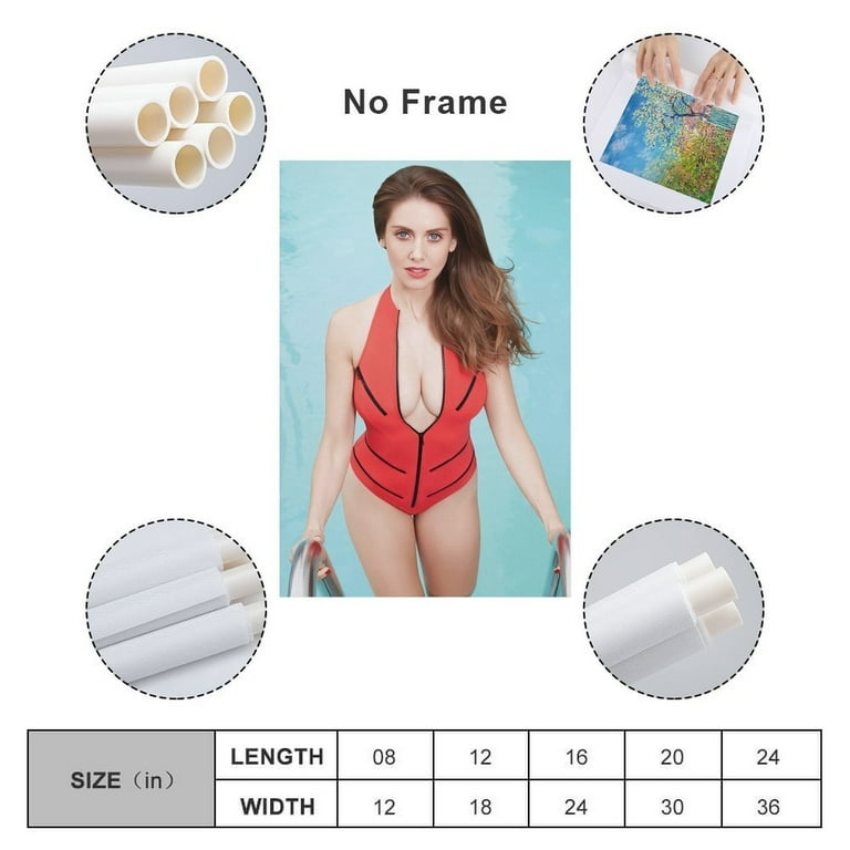 Most Appealing Female Celebrities Alison Brie Sexy Poster Painting On  Canvas Wall Art Poster Scroll Picture Print Living Room Walls Decor Home  Posters 24x36inch(60x90cm)
