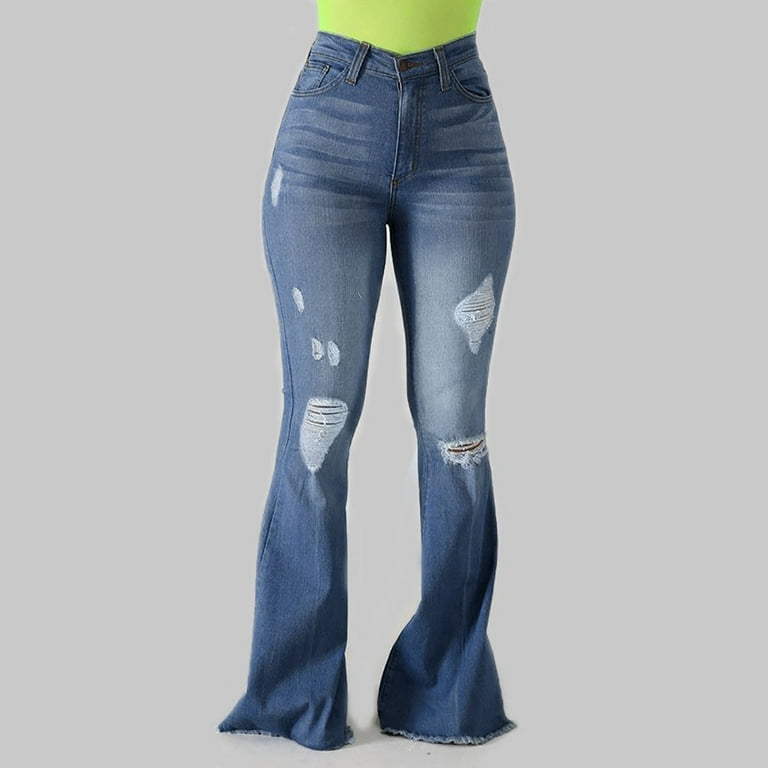 YWDJ Jeans for Women Plus Size Fashion Women All Match Wide Leg