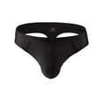 thumbnail image 2 of Swuxness Mens Low Waist Thong Briefs, Men Sport Underpants, Men's Seamless Comfortable Bare Feeling Elastic Breathable Low Waist Stretch Panties Black, L, 2 of 3