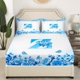 thumbnail image 3 of Erosebridal Letter Initial Sheet Set Twin,Monogrammed Personalized Bedding Sets Twin Size,Flower Decor,Breathable,3pcs, 3 of 7