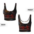thumbnail image 3 of Sikiie Elegant Rose Skull Print Strappy Sports Bra for Women Padded Push Up Sports Bra Athletic Running Sports Bra Workout Bra Yoga Bra, 3 of 5